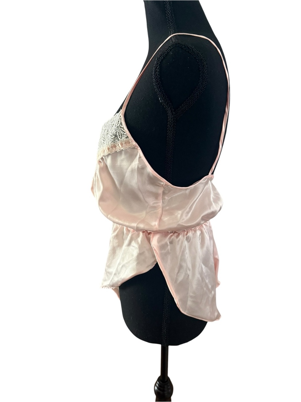 Val Mode VINTAGE Pink Satin Lace Nightie   ROBE  Size Small Lingerie - NO BELT S - Picture 9 of 14